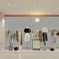 Modern Clothing Store Storefront With Denim Billboard Featuring Models And Bright Lighting 3d model