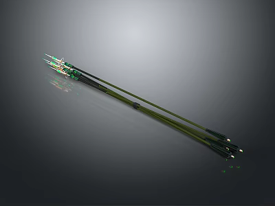 Multiple Hunting Arrows With Shiny Metal Tips And Black Shafts As Traditional Weapons 3d model