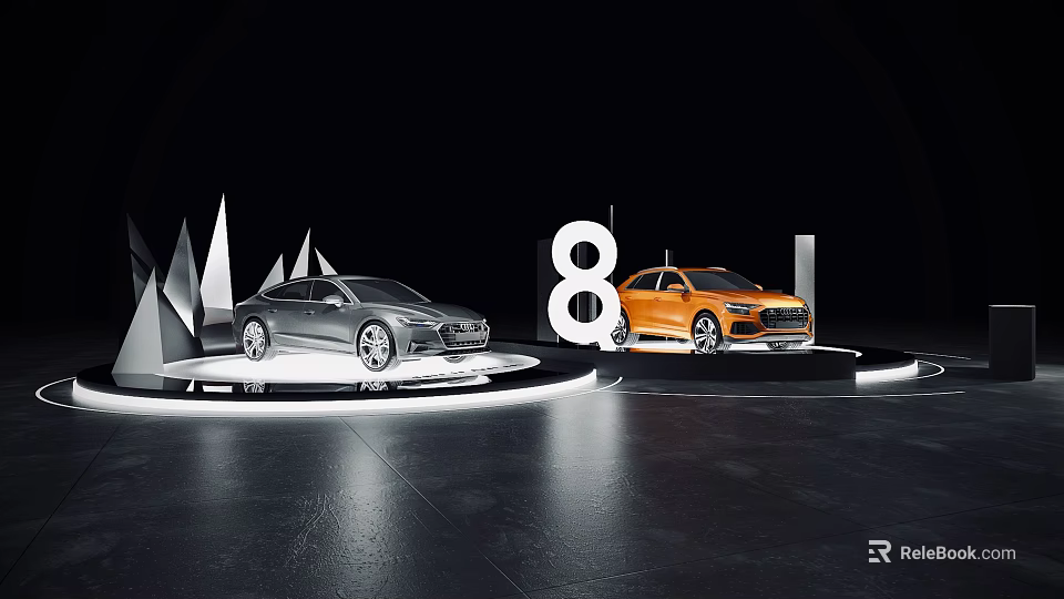 Modern Showcase Shelves With Adjustable Layers And Metal Frames For Retail Product 3d model 