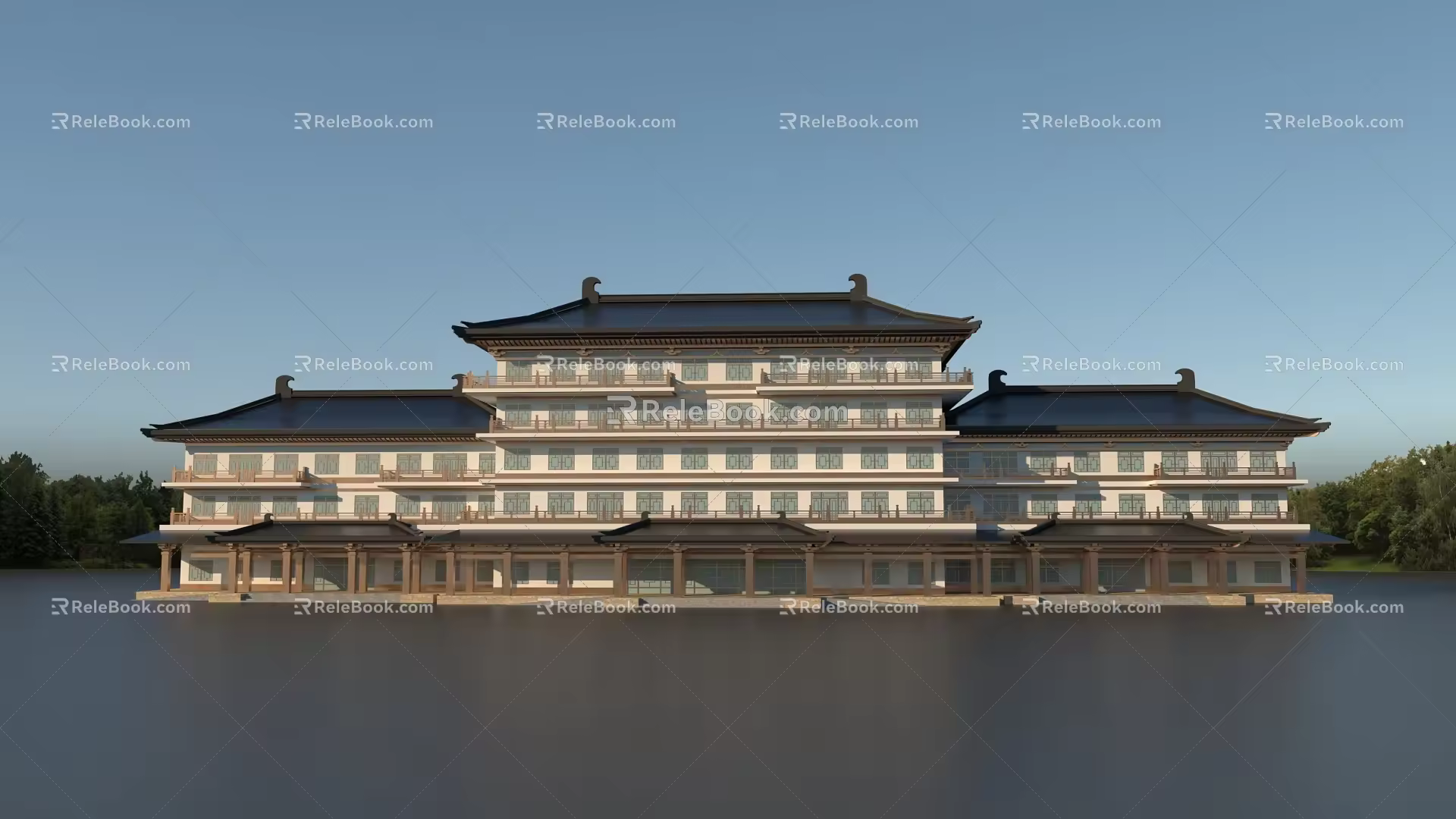 Chinese Style Tang Style Tourist Service Center 3d model