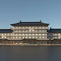Chinese Style Tang Style Tourist Service Center 3d model
