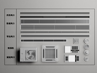 Modern air outlet air conditioning port 3d model