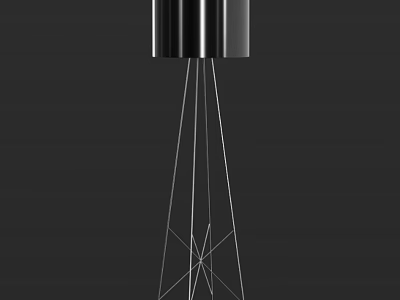 Modern Black Floor Lamp With Sleek Metal Stand And Minimalist Design For Home Decor 3d model