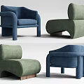 Modern Leisure Chair Collection With Stylish Blue Green Upholstery And Sturdy Wooden Base