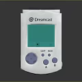 Dreamcast Handheld Electronic Device With Green Screen Sleep Mode A B Buttons And Control Knob