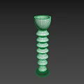 Modern Minimalist Decorative Ornament Set With White Spiral Design And Black Base