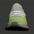 Neon Green Mesh Sneakers With White Laces And Structured Sole Design