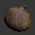 Ripe Pomegranate With Vibrant Red Yellow Textured Skin And Distinctive Crown Top On Dark Background