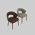 Modern Upholstered Dining Chairs With Curved Backrest And Sturdy Metal Legs Design