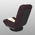 Burgundy and Cream Striped Leisure Chair with Armrests Swivel Base and Modern Design