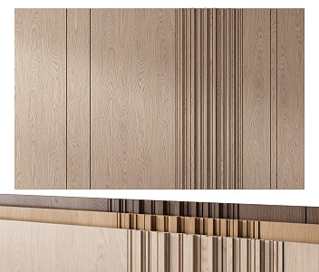 Modern wall panel solid wood wall panel 3d model