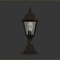 Antique Brass Outdoor Lantern Featuring Glass Panel And Square Design