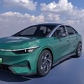 Stylish Volkswagen Electric Sedan With Green Exterior And Color Options