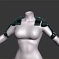Leather And Metal Shoulder Armor With Arm Guards On Mannequin
