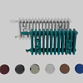 Modern Home Radiators In Silver And Green With Various Color Knob Options