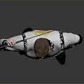 Stylish White Jacket Black Pants With Utility Knife And Bat For Daily Use