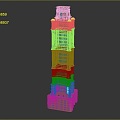 Modern Cartoon Building High-rise City High-rise Building High-rise Building 3d model