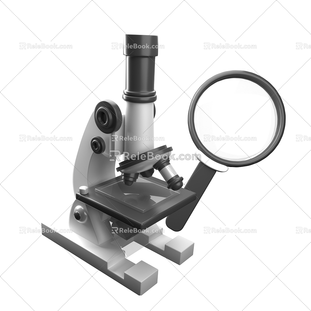 Modern Microscope Cartoon Microscope Chemical Microscope 3d model