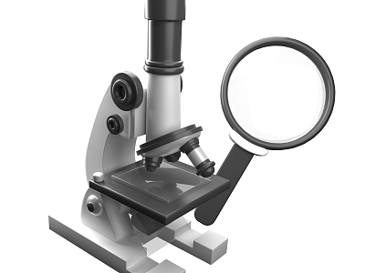 Modern Microscope Cartoon Microscope Chemical Microscope 3d model