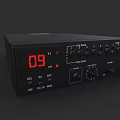 Professional Black Audio Amplifier With Digital Display Volume Treble Bass Control Knobs And Buttons