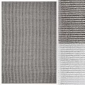 Modern Square Rug With Woven Gray And White Textured Pattern For Living Room Decor