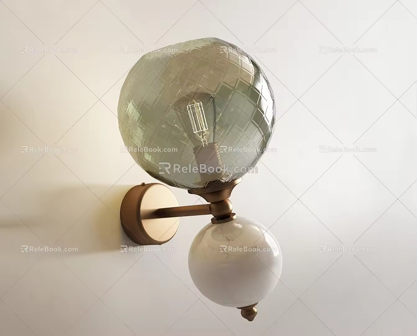 Simple round wall lamp 3d model