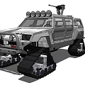 Functional Vehicle With Tracked Chassis Roof Mounted Lights And Equipment