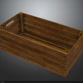 Wooden Storage Box With Handles And Striped Structure For Organizing Items 3d model