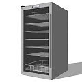 Upright Glass Door Refrigerator Freezer With Multiple Shelves And Temperature