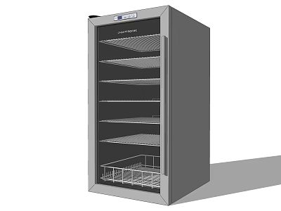 Upright Glass Door Refrigerator Freezer With Multiple Shelves And Temperature 3d model