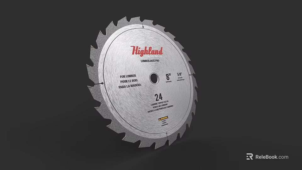Highland Professional Line Circular Saw Blade With 24 Teeth 8 Inch Diameter 3d model 