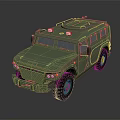 Military Green Off Road Vehicle With Sturdy Design And Roof Lights For Tactical Use
