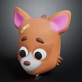 Decorative Furniture Accessory Featuring Cartoon Brown Fox Head With Pink Ears And Band Aid