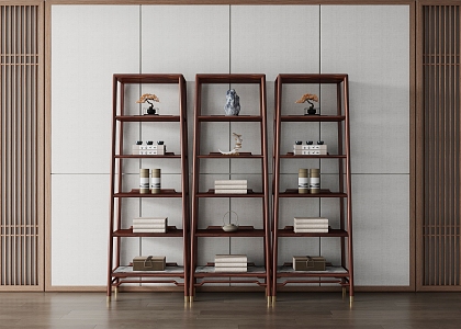 New Chinese Style Storage Rack 3d model