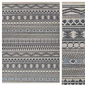 Geometric Pattern Square Rug With Blue Gray And Cream Design For Home Decor