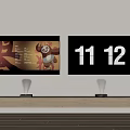 Projection Monitoring System with Two Screens Displaying Animated Panda Text Numbers 11 12 on Cabinet