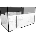 Modern Transparent Glass Partition With Minimalist Frame For Interior Spaces 3d model