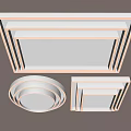 Modern Minimalist Ceiling Lights With Circular Square Shapes And LED Strips 3d model