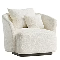 Modern Single Sofa Design With Soft Fabric Cushions And Beige Texture Detail
