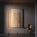 Modern Floor Lamp In Contemporary Room With White Cabinet And Wooden Chair