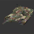 Modern Military Armored Vehicle Tank with Camouflage Paint and Main Battle Cannon