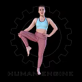 Woman In Blue Sports Bra And Pink Leggings Standing In Single Leg Fitness Pose