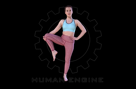 Modern Yoga Temperament Beauty 3d model