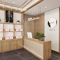 Modern Elegant Beauty Hair Salon With Wooden Grid Facade And Glass Windows
