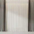 Gray And White Layered Velvet Curtains With Soft Light Effect In Modern Interior