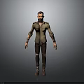 Male Adventurer Character With Khaki Shirt Ripped Pants And Brown Boots Design