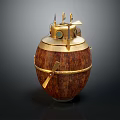 Vintage Wooden Submarine With Brass Accents Observation Windows And Top Structures Classic Watercraft Design