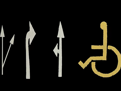 Road Facilities Featuring Directional Arrow Signs And Wheelchair Accessibility Symbols For Guidance 3d model