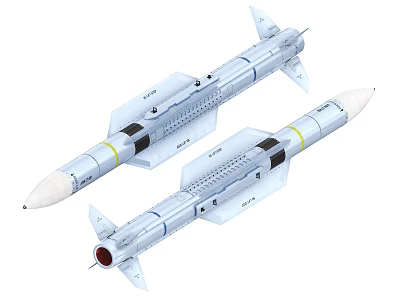 Modern High Tech Military Missiles With Aerodynamic Fins And Propulsion Systems 3d model