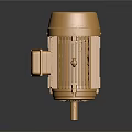 Golden Industrial Motor Component With Grill Top And Cooling Fins Shaft Base